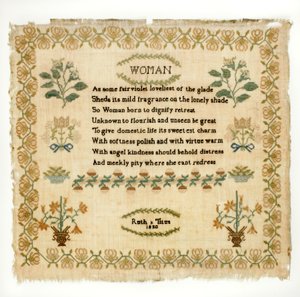 عينات الآية ، 1820 (حرير على كتان) بواسطة روث تيتوس